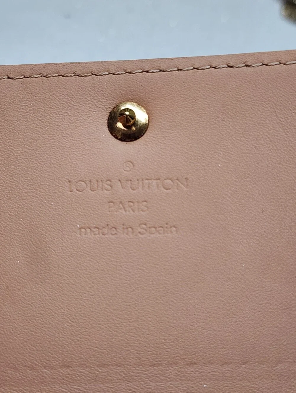 Authentic Louis Vuitton Vernis Card Wallet In Gold - LIKE NEW
